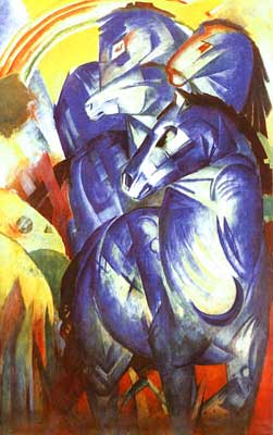 Gemälde Reproduktion von Franz Marc Der Turm der blauen Pferde