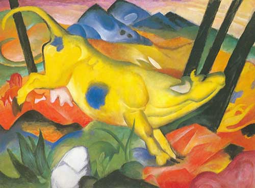 Gemälde Reproduktion von Franz Marc Die gelbe Kuh