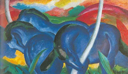 Gemälde Reproduktion von Franz Marc Die großen blauen Pferde