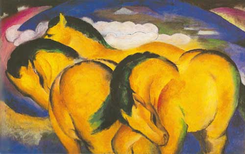 Gemälde Reproduktion von Franz Marc Die kleinen gelben Pferde