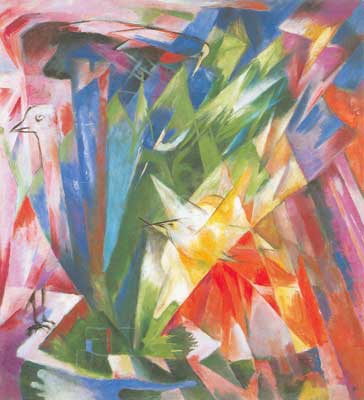 Gemälde Reproduktion von Franz Marc Die Vögel