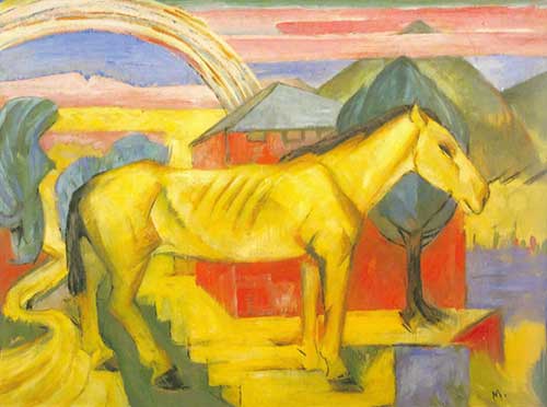 Gemälde Reproduktion von Franz Marc Große gelbe Pferde