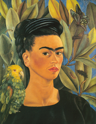 Gemälde Reproduktion von Frida Kahlo Selbstporträt mit Bonito