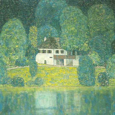 Gemälde Reproduktion von Gustave Klimt Der Litzbergkeller am Attersee