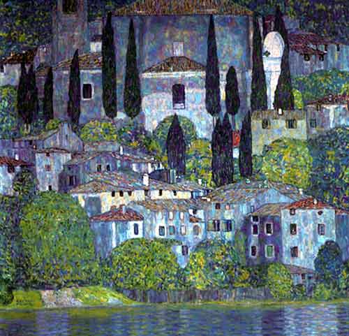 Gemälde Reproduktion von Gustave Klimt Die Kirche von Cassone