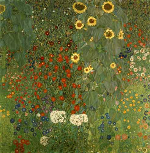 Gemälde Reproduktion von Gustave Klimt Farm Garden mit Sonnenblumen