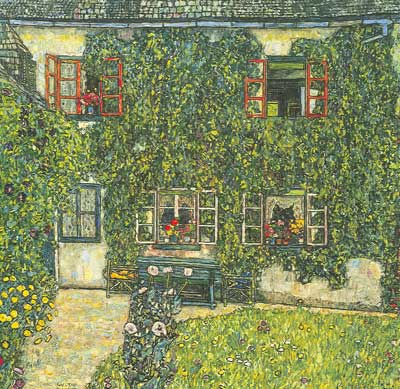 Gemälde Reproduktion von Gustave Klimt Forsthaus Weissenbach am Attersee