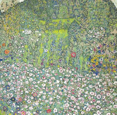 Gemälde Reproduktion von Gustave Klimt Gartenlandschaft mit Bergspitze