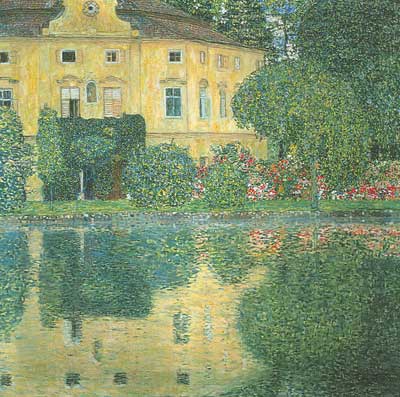 Gemälde Reproduktion von Gustave Klimt Schloss Kammer auf dem Attersee