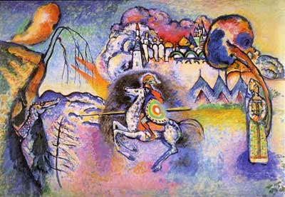 Gemälde Reproduktion von Vasilii Kandinsky Der Reiter. St. George