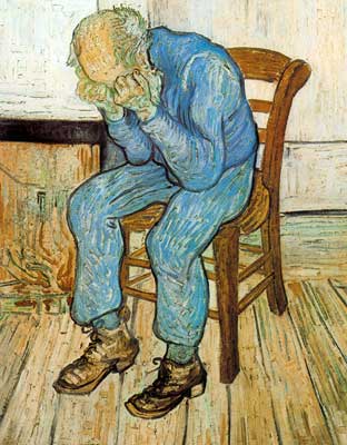 Gemälde Reproduktion von Vincent Van Gogh Alter Mann im Schmerz