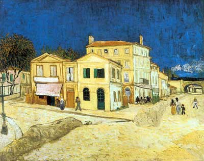 Gemälde Reproduktion von Vincent Van Gogh Die Straße, das gelbe Haus (dicke Impastofarbe)