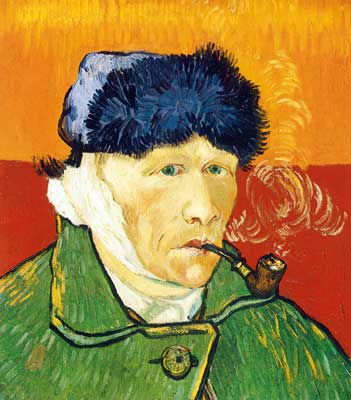 Gemälde Reproduktion von Vincent Van Gogh Selbstporträt mit bandagiertem Ohr (Impastofarbe)