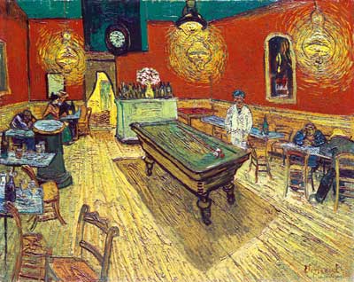 Gemälde Reproduktion von Vincent Van Gogh The Night Cafe (Thick Impasto Paint)