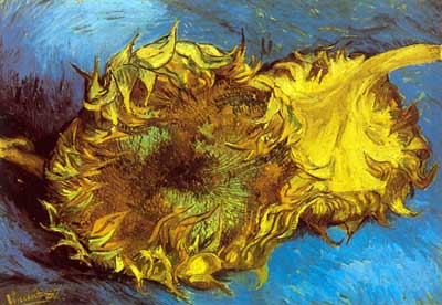 Gemälde Reproduktion von Vincent Van Gogh Zwei geschnittene Sonnenblumen (dicke Impasto-Farbe)