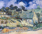 Gemälde Reproduktion von Vincent Van Gogh Cottages mit Reet in Cordeville