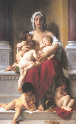 Adolphe-William Bouguereau Caridad reproduccione de cuadro