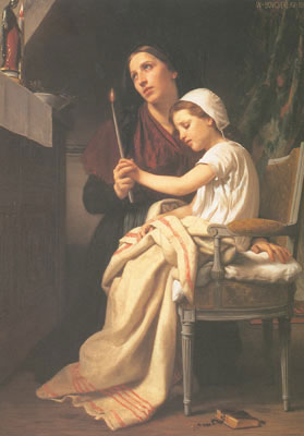 Adolphe-William Bouguereau La ofrenda de gracias reproduccione de cuadro