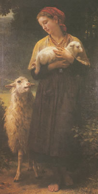 Adolphe-William Bouguereau La Shepherdess reproduccione de cuadro