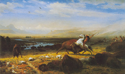 Albert Bierstadt El último de los Buffalo reproduccione de cuadro