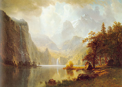 Albert Bierstadt En las montañas reproduccione de cuadro