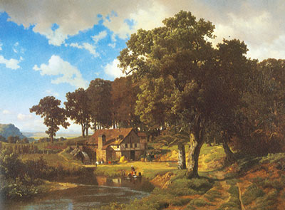 Albert Bierstadt Un molino rustico reproduccione de cuadro