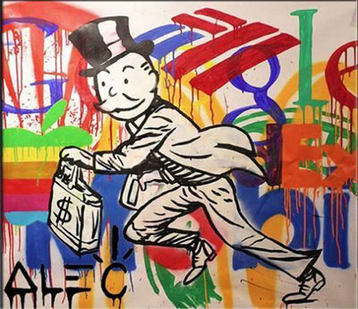 Alec Monopoly Corriendo reproduccione de cuadro