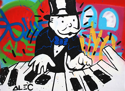 Alec Monopoly Graffiti de piano reproduccione de cuadro