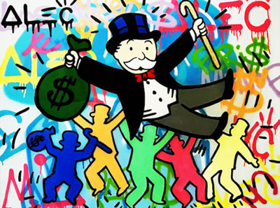 Alec Monopoly Haring Dancing. reproduccione de cuadro