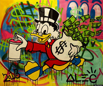 Alec Monopoly Pato Donald reproduccione de cuadro