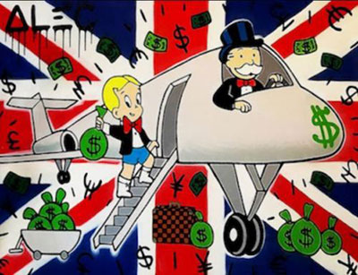 Alec Monopoly Unión Jack reproduccione de cuadro