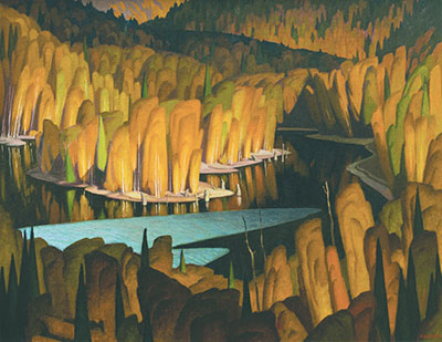 Alfred J. Casson Agua alta reproduccione de cuadro