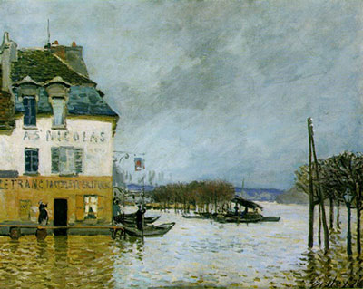 Alfred Sisley Inundaciones en Puerto - Marly reproduccione de cuadro