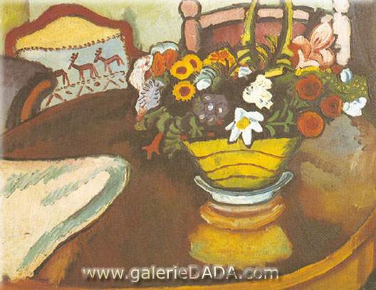 August Macke Still - Life with Stag Cojín y Flowers reproduccione de cuadro