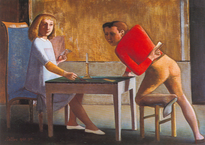 Balthasar Balthus El juego de cartas reproduccione de cuadro