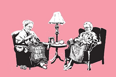 Banksy Abuelas reproduccione de cuadro