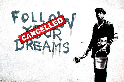 Banksy Sigue tus sueños. reproduccione de cuadro