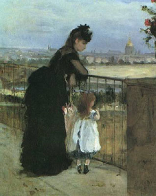 Berthe Morisot En el balcón reproduccione de cuadro