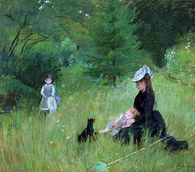 Berthe Morisot En el Grass reproduccione de cuadro