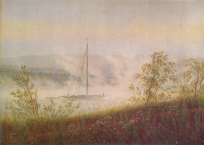 Caspar David Friedrich Elba Skiff en la niebla de la mañana reproduccione de cuadro