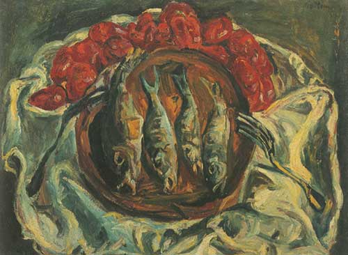 Chaim Soutine Pescado y tomates reproduccione de cuadro