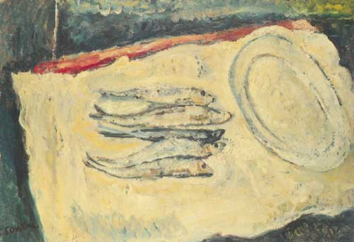 Chaim Soutine Todavía vive con arenques y un plate Oval reproduccione de cuadro