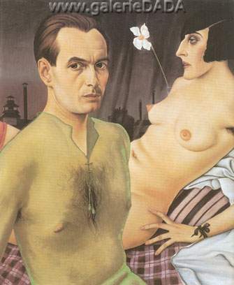 Christian Schad Auto-Retrato con Modelo reproduccione de cuadro