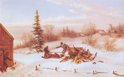 Cornelius Krieghoff El molesto Sleigh reproduccione de cuadro