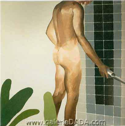 David Hockney Chico a punto de tomar una ducha reproduccione de cuadro