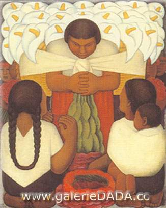 Diego Rivera Día de la Flor reproduccione de cuadro