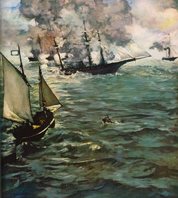 Edouard Manet Alabama y Kearsarge reproduccione de cuadro