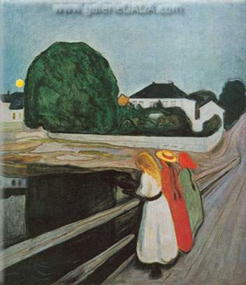 Edvard Munch Chicas en el Jetty reproduccione de cuadro