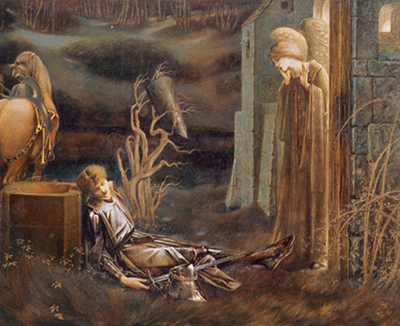 Edward Burne-Jones El sueño de Launcelot en la Capilla reproduccione de cuadro