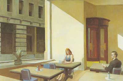 Edward Hopper La luz del sol en una cafetería reproduccione de cuadro